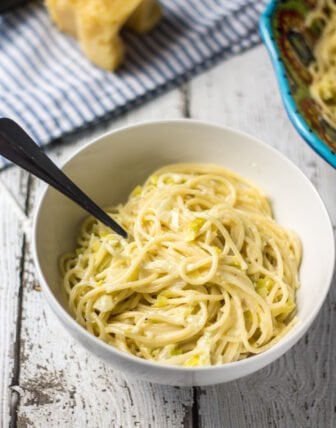 Creamy Leek Spaghetti