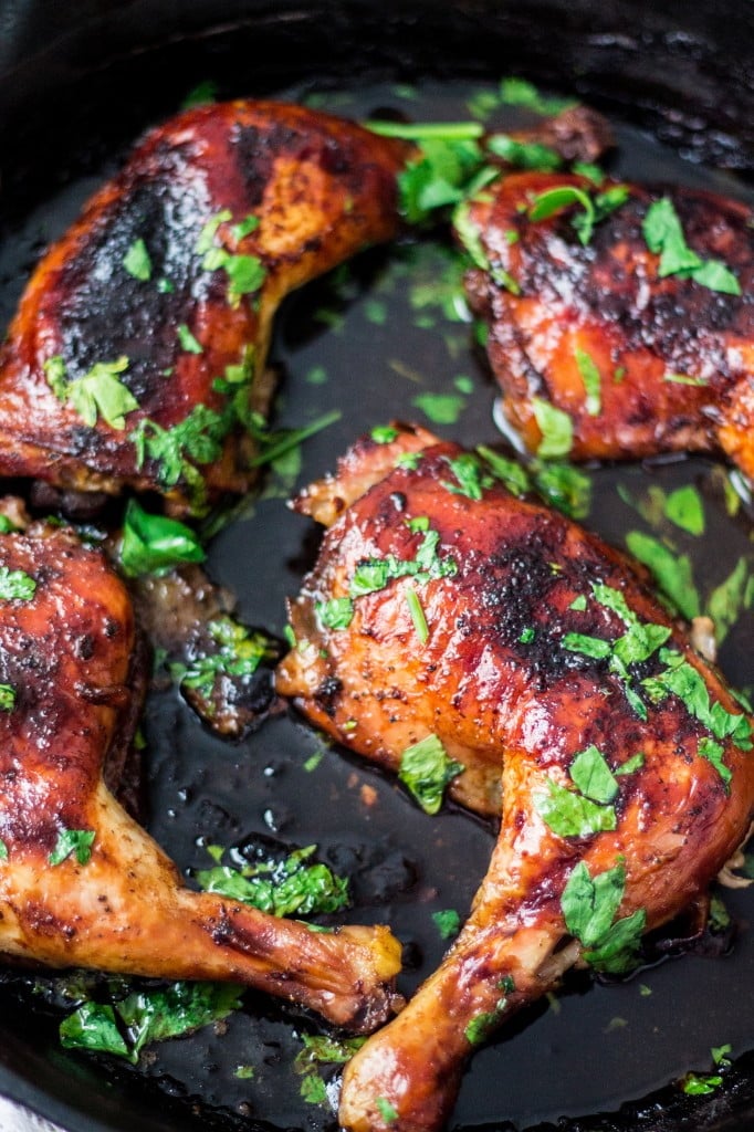 Beer & Honey Roasted Chicken Thighs | www.oliviascuisine.com