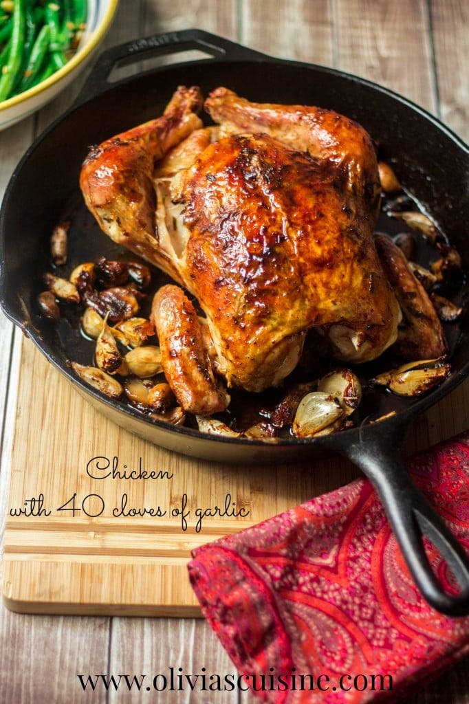 Roasted Chicken with 40 Cloves of Garlic | www.oliviascuisine.com