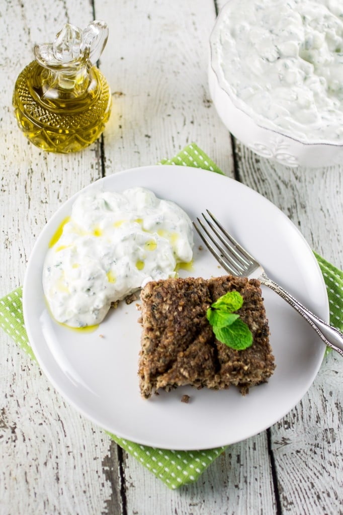 Baked Kibbeh (with Cucumber Yogurt Dip) | www.oliviascuisine.com