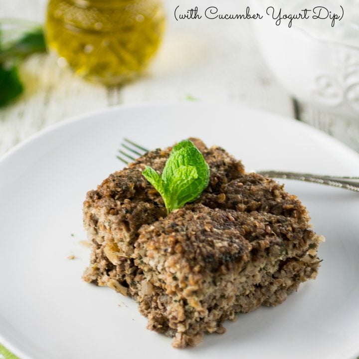 Baked Kibbeh (with Cucumber Yogurt Dip) | www.oliviascuisine.com