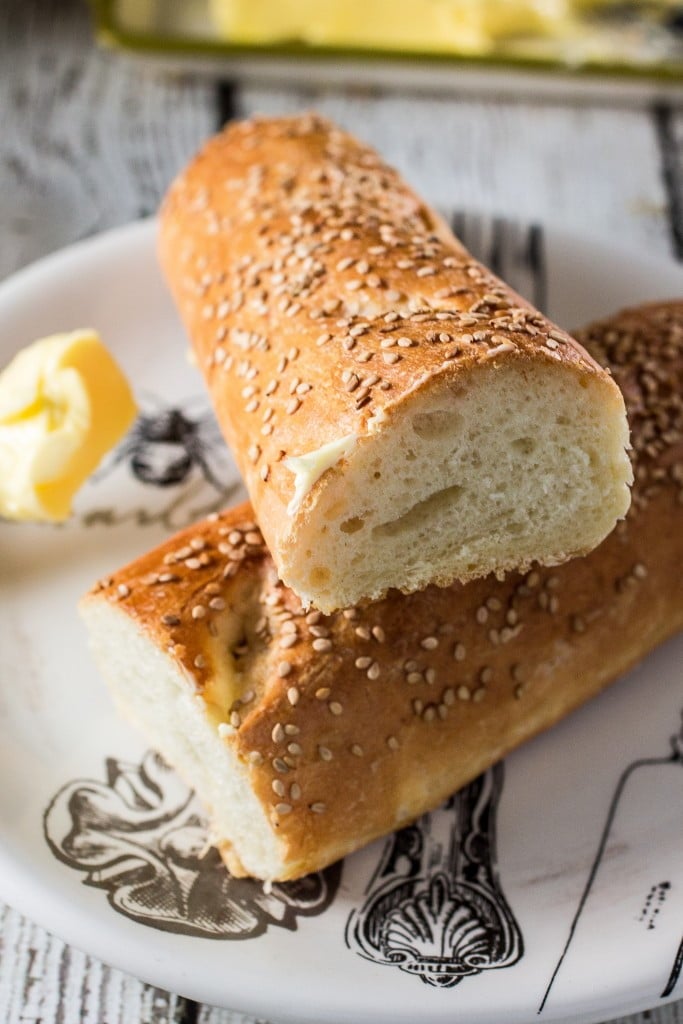 Homemade French Baguettes with Finlandia Butter | www.oliviascuisine.com | There's nothing better than homemade bread, especially if you spread some good quality gourmet butter on it!