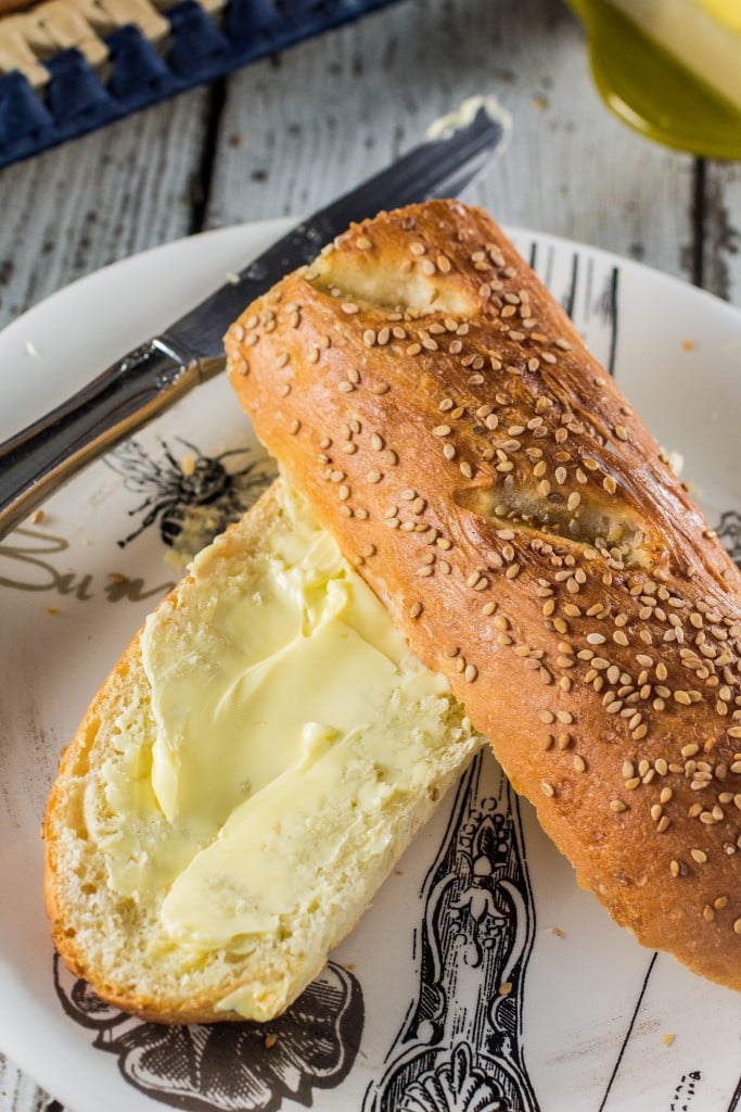 Homemade French Baguettes with Finlandia Butter | www.oliviascuisine.com | There's nothing better than homemade bread, especially if you spread some good quality gourmet butter on it!