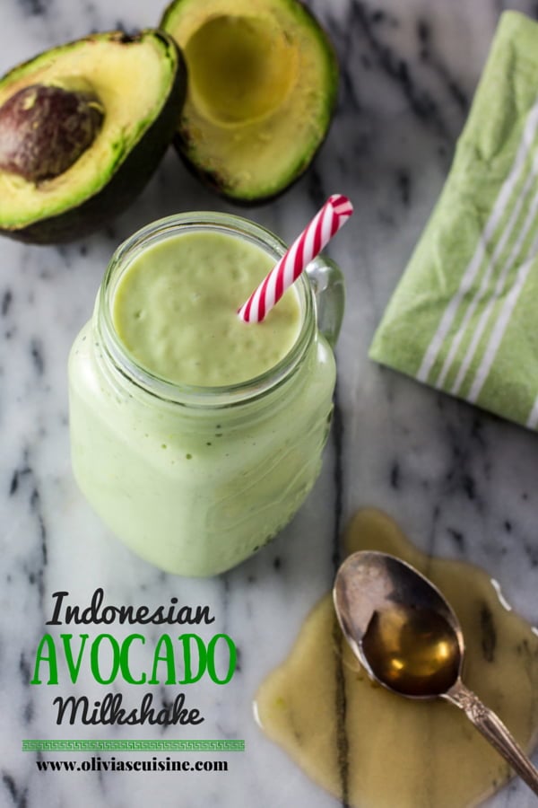 Indonesian Avocado Milkshake | www.oliviascuisine.com | Creamy, avocado smoothie sweetened with agave!