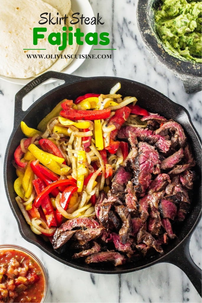 Skirt Steak Fajitas | www.oliviascuisine.com | Delicious Skirt Steak Fajitas marinated with Herdez Roasted Pasilla Chile, blueberry preserves, balsamic vinegar and tequila! Yum! (Sponsored by Herdez)