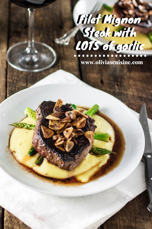 Filet Mignon Steak with Lots of Garlic | www.oliviascuisine.com