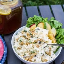 Creamy Potato Salad (with Apples, Raisins and Walnuts) | www.oliviascuisine.com | This Creamy Potato Salad will be a success at your picnic, barbecue or potluck!