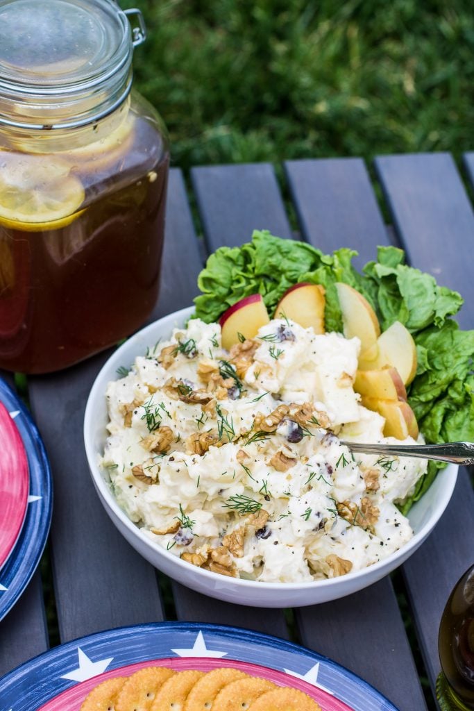 Creamy Potato Salad (with Apples, Raisins and Walnuts) | www.oliviascuisine.com | This Creamy Potato Salad will be a success at your picnic, barbecue or potluck!