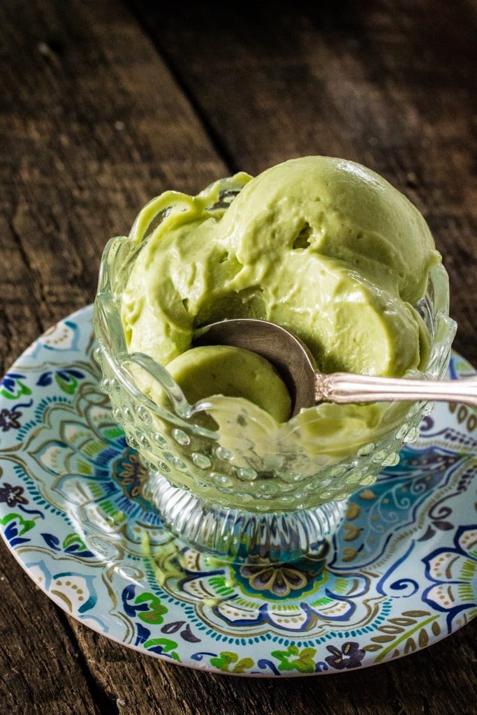 Avocado Ice Cream | www.oliviascuisine.com | Summer is here and it's time to indulge in this creamy, mouth-watering, delicious Avocado Ice Cream! No eggs, easy to make (in the blender), ice cream machine optional! 