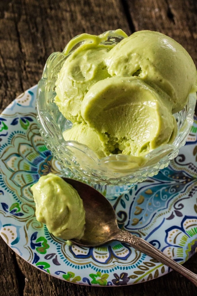 Avocado Ice Cream | www.oliviascuisine.com | Summer is here and it's time to indulge in this creamy, mouth-watering, delicious Avocado Ice Cream! No eggs, easy to make (in the blender), ice cream machine optional! 