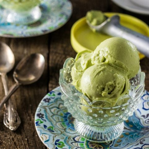 Avocado Ice Cream | www.oliviascuisine.com | Summer is here and it's time to indulge in this creamy, mouth-watering, delicious Avocado Ice Cream! No eggs, easy to make (in the blender), ice cream machine optional!