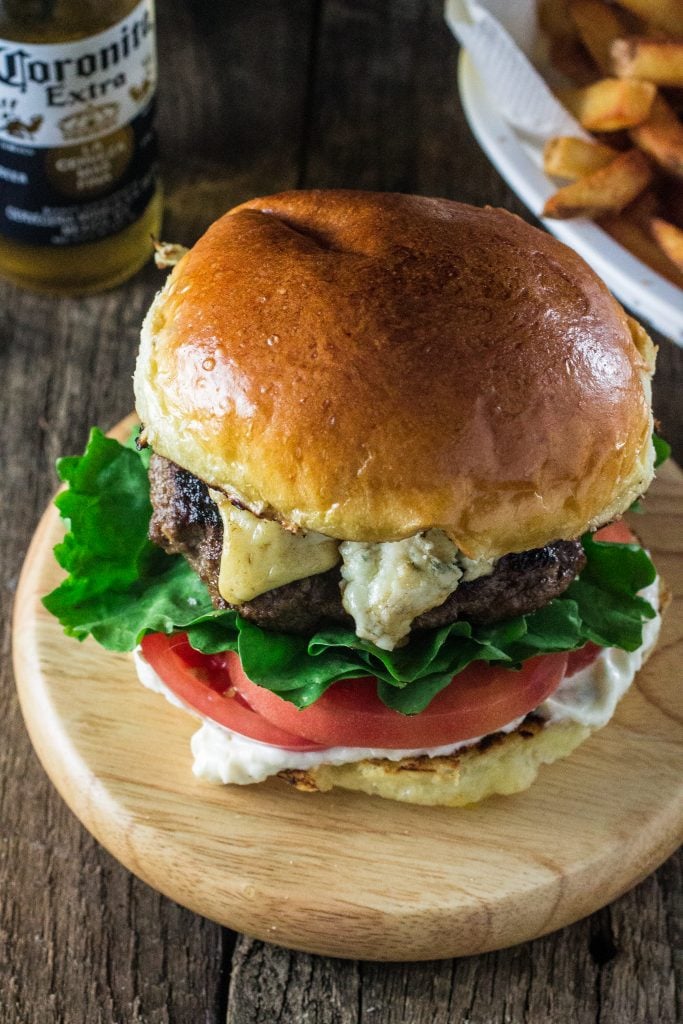 Blue Cheese Burger | www.oliviascuisine.com | A bold and scrumptious burger that will take your summer barbecue to the next level! Also perfect for Father's Day!