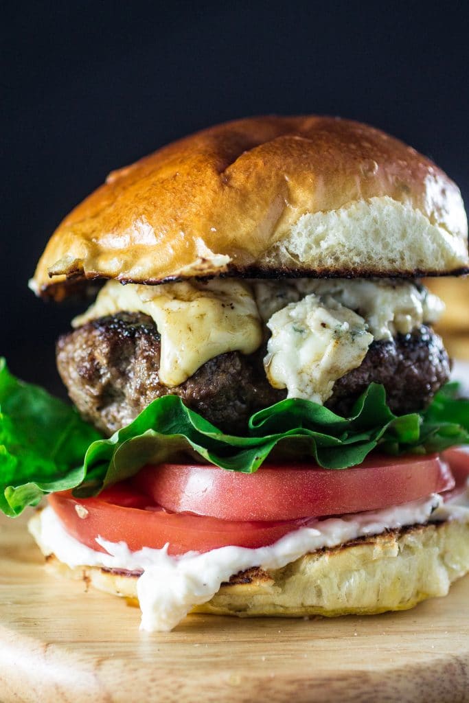 Blue Cheese Burger | www.oliviascuisine.com | A bold and scrumptious burger that will take your summer barbecue to the next level! Also perfect for Father's Day!