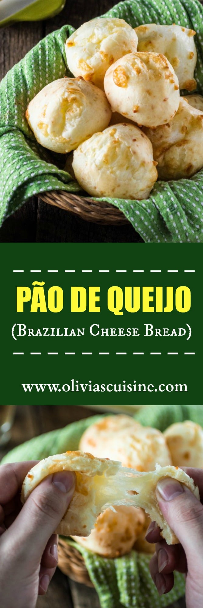 Authentic Brazilian Cheese Bread (Pão de Queijo) | www.oliviascuisine.com | The most popular Brazilian snack is gluten free and loaded with gooey cheese. You'll be hooked!