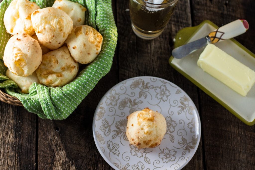 Authentic Brazilian Cheese Bread (Pão de Queijo) | www.oliviascuisine.com | The most popular Brazilian snack is gluten free and loaded with gooey cheese. You'll be hooked!