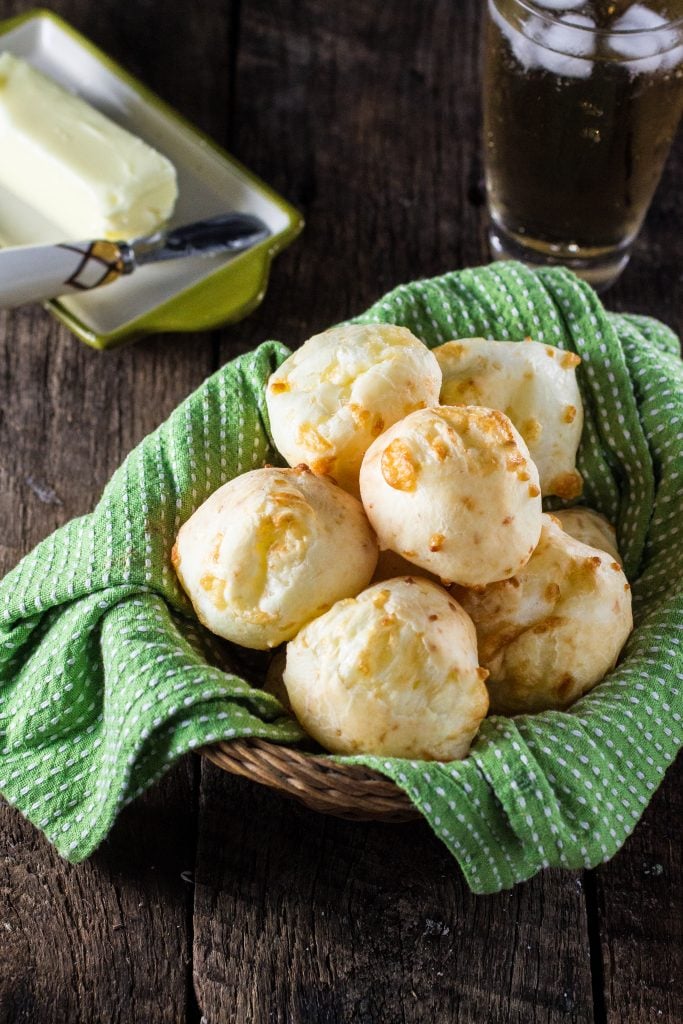 Authentic Brazilian Cheese Bread (Pão de Queijo) | www.oliviascuisine.com | The most popular Brazilian snack is gluten free and loaded with gooey cheese. You'll be hooked!