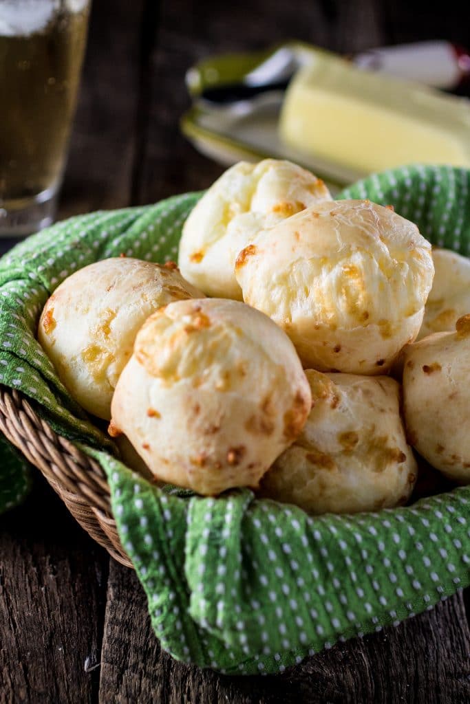 Authentic Brazilian Cheese Bread (Pão de Queijo) | www.oliviascuisine.com | The most popular Brazilian snack is gluten free and loaded with gooey cheese. You'll be hooked!