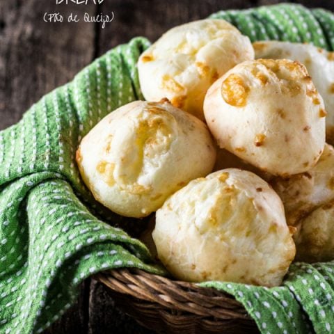 Authentic Brazilian Cheese Bread (Pão de Queijo) | www.oliviascuisine.com | The most popular Brazilian snack is gluten free and loaded with gooey cheese. You'll be hooked!