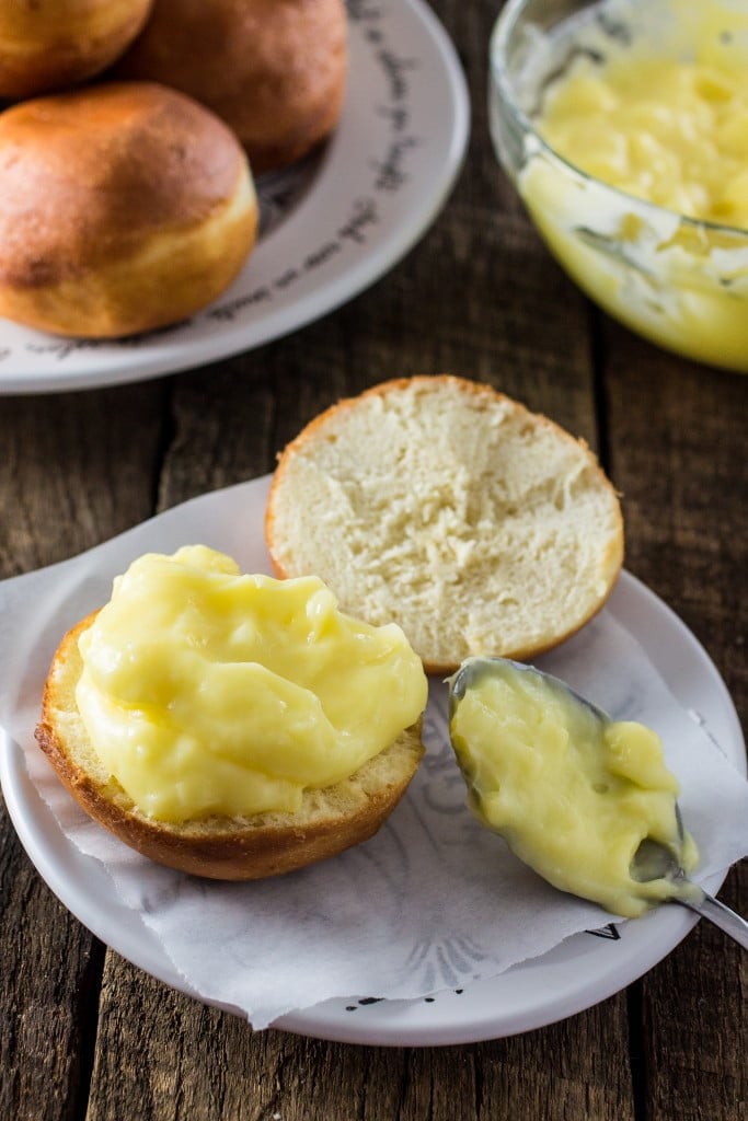 Brazilian Cream Doughnuts | www.oliviascuisine.com | These cream doughnuts are called "sonhos" in Portuguese, which means "dreams". They are soft, not overly sweet and filled with this amazing and delicious cream!