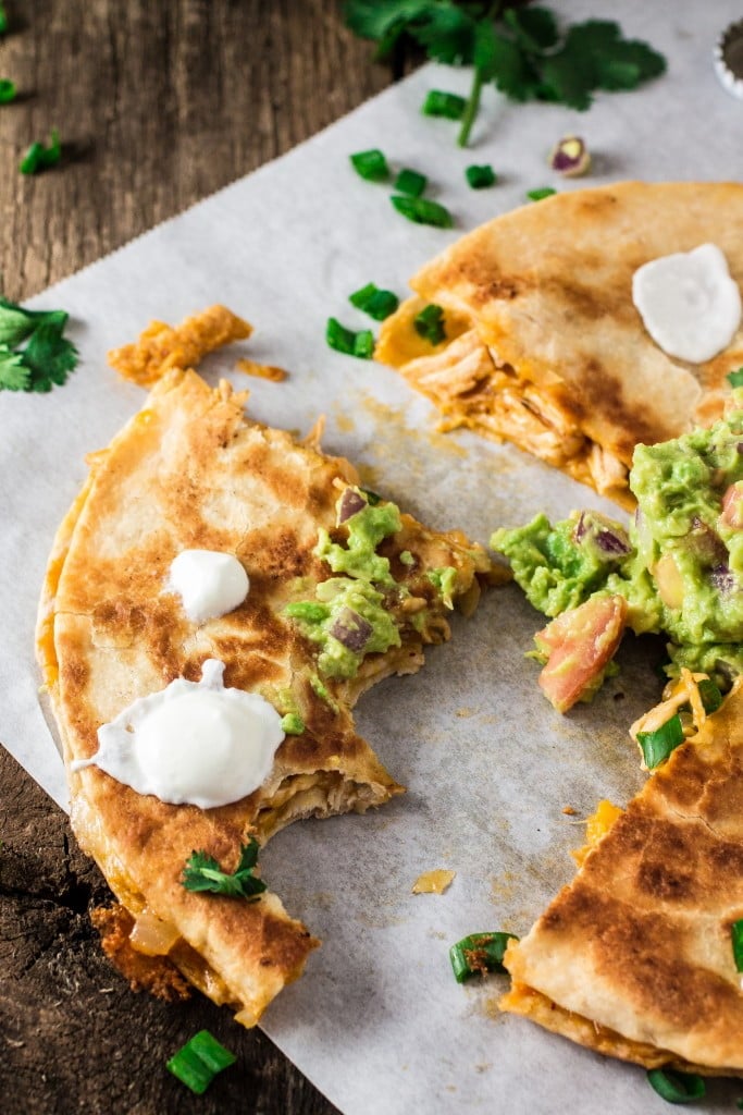 Easy Chicken Quesadilla | www.oliviascuisine.com | Cinco de Mayo is here and this quesadilla will be the star of the fiesta! Creamy, cheesy and full of flavor! 