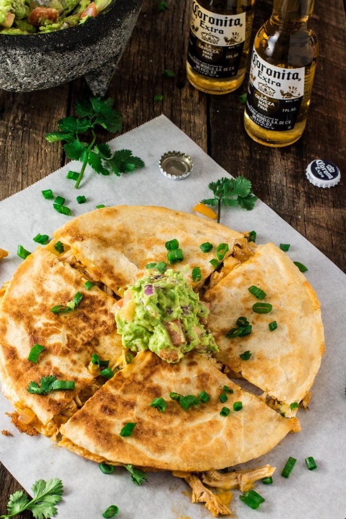 Easy Chicken Quesadilla | www.oliviascuisine.com | Cinco de Mayo is here and this quesadilla will be the star of the fiesta! Creamy, cheesy and full of flavor!