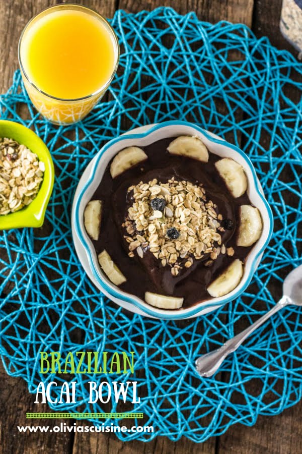 Brazilian Acai Bowl | www.oliviascuisine.com | A quick and easy breakfast that is packed with energy, antioxidants, protein and vitamins. Oh, did I mention it is vegan? :) 