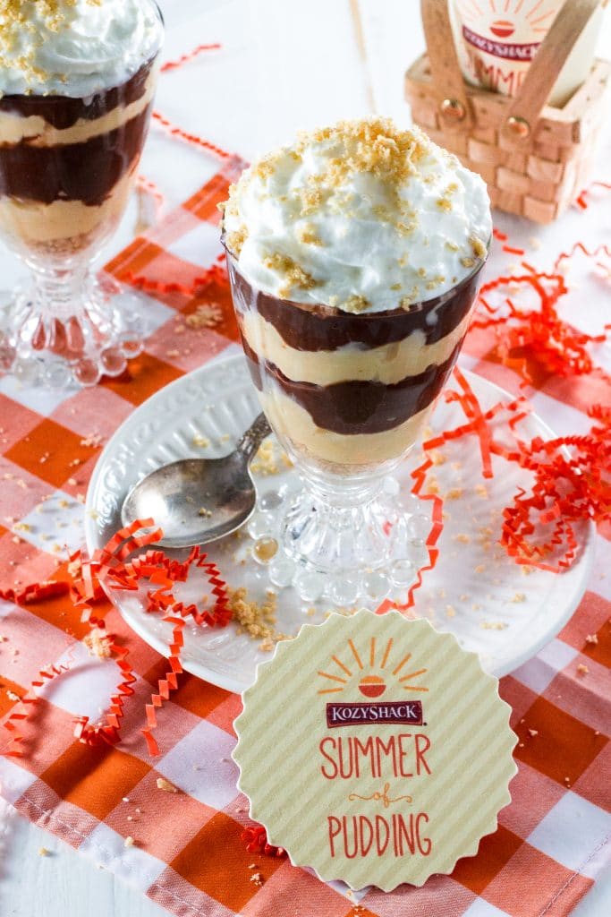 Chocolate Pudding Dessert Parfait | www.oliviscuisine.com | It is the Summer of Pudding and we're celebrating with these adorable dessert parfaits made with Kozy Shack's chocolate pudding, cream, whipped cream and cashew crumble! So delicious! #sp