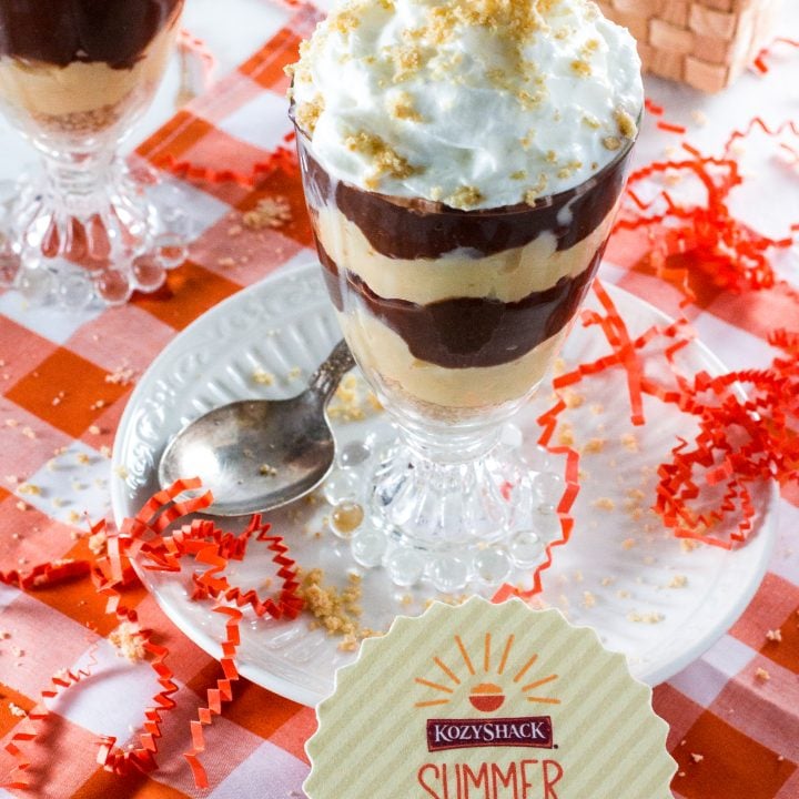 Chocolate Pudding Dessert Parfait | www.oliviscuisine.com | It is the Summer of Pudding and we're celebrating with these adorable dessert parfaits made with Kozy Shack's chocolate pudding, cream, whipped cream and cashew crumble! So delicious! #sp