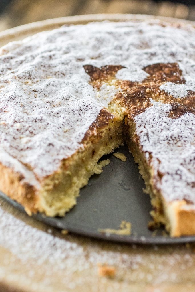 Torta de Santiago (Spanish Almond Pie) | www.oliviascuisine.com | Torta de Santiago (in Galician) or Tarta de Santiago (in Spanish) is a popular almond pie served in Santiago de Compostela. It is usually marked with the cross of the Order of Santiago.