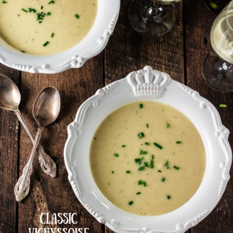 Classic Vichyssoise Soup | www.oliviascuisine.com | A leek and potato soup that is served chilled. Perfect as an appetizer or lunch main course during those hot summer months!