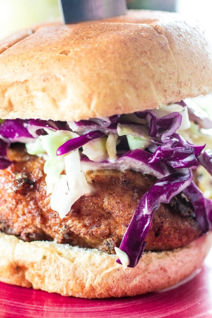 Southern-Inspired Fried Chicken Sandwich with Homemade Mustard Cole Slaw | www.oliviascuisine.com