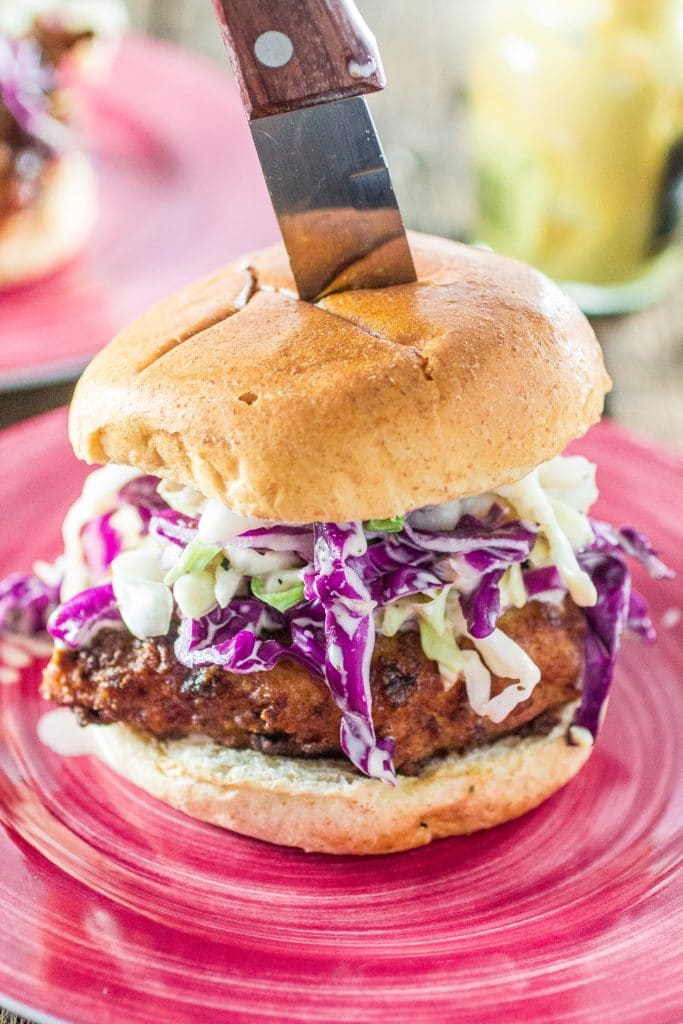 Southern-Inspired Fried Chicken Sandwich with Homemade Mustard Cole Slaw | www.oliviascuisine.com