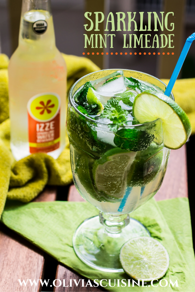 Sparkling Mint Limeade | www.oliviascuisine.com | Because life is so much better when it's bubbly! #SparkleBrightly #TryIZZE