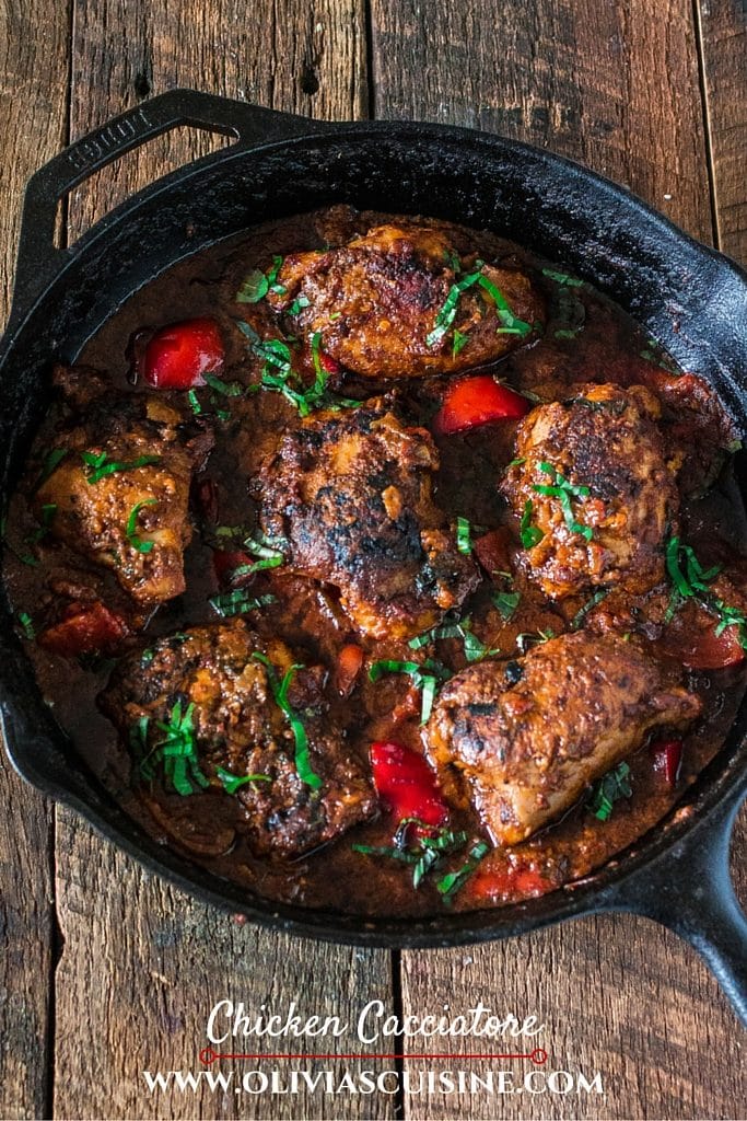 Chicken Cacciatore | www.oliviascuisine.com | Spend less time in the kitchen and more time at the table with your family and friends by making this easy and simple Chicken Cacciatore, using Mezzetta Napa Valley Homemade Marinara Sauce! #FallforFlavor #sp