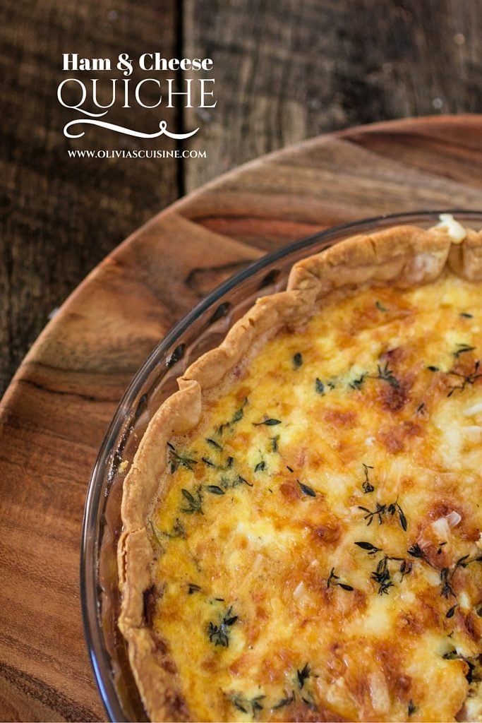 Ham and Cheese Quiche | www.oliviascuisine.com | This delicious ham and cheese quiche will be the star of your next brunch! Made with Boar's Head SmokeMaster Beechwood Smoked™ Black Forest Ham!