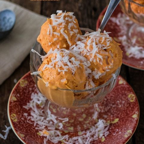 Pumpkin Coconut Ice Cream | www.oliviascuisine.com | Excited for Fall but can't let go of summer? This recipe brings at the best of both worlds!
