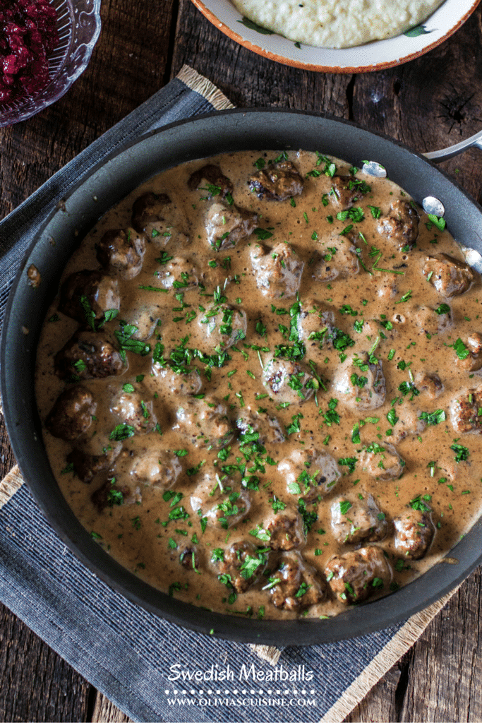 Swedish Meatballs | www.oliviascuisine.com | Swedish Meatballs smothered in gravy. So delicious and so much better than the IKEA version!