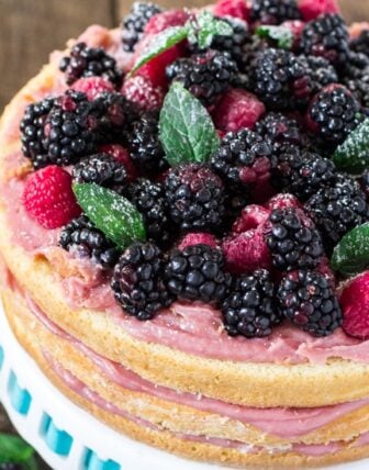 Naked Cake with Raspberry Brigadeiro