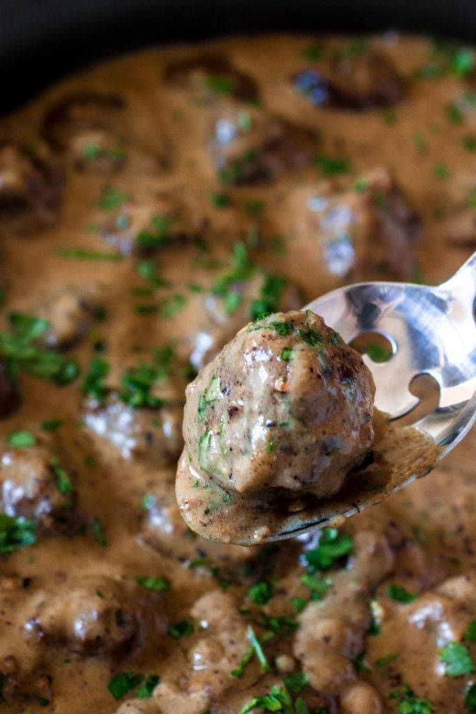 Swedish Meatballs | www.oliviascuisine.com | Swedish Meatballs smothered in gravy. So delicious and so much better than the IKEA version!