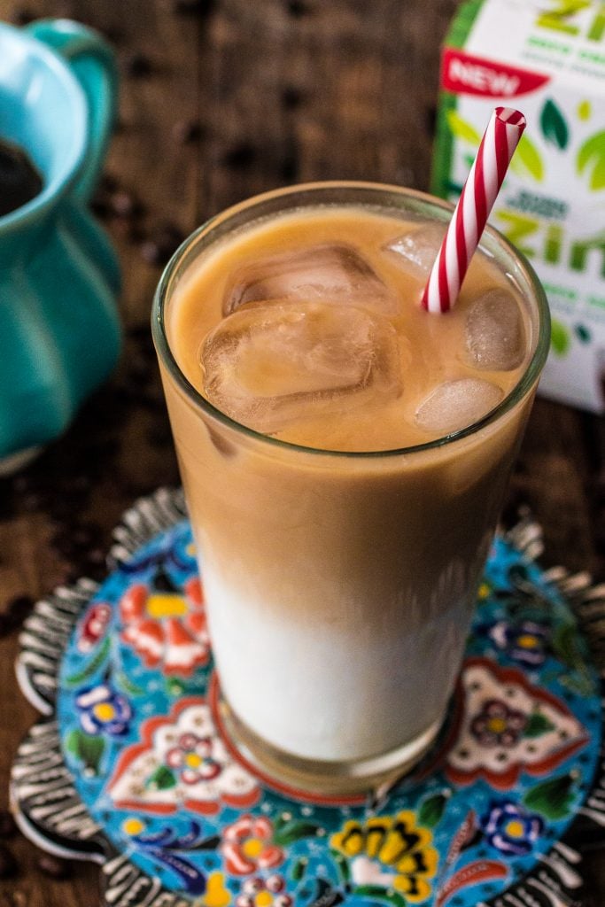 Thai Iced Coffee | www.oliviascuisine.com | A healthier version of Thai Iced Coffee using Born Sweet® Zing™ Zero Calorie Stevia Sweetener instead of the traditional sweet condensed milk! #AmaZINGStevia