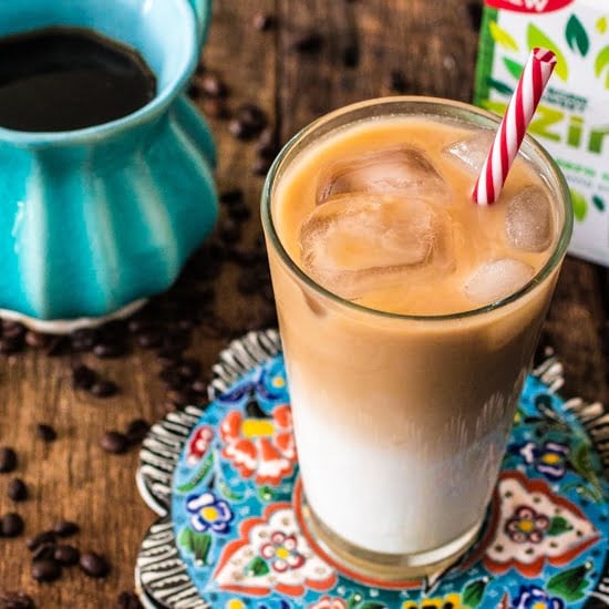 Thai Iced Coffee | www.oliviascuisine.com | A healthier version of Thai Iced Coffee using Born Sweet® Zing™ Zero Calorie Stevia Sweetener instead of the traditional sweet condensed milk! #AmaZINGStevia