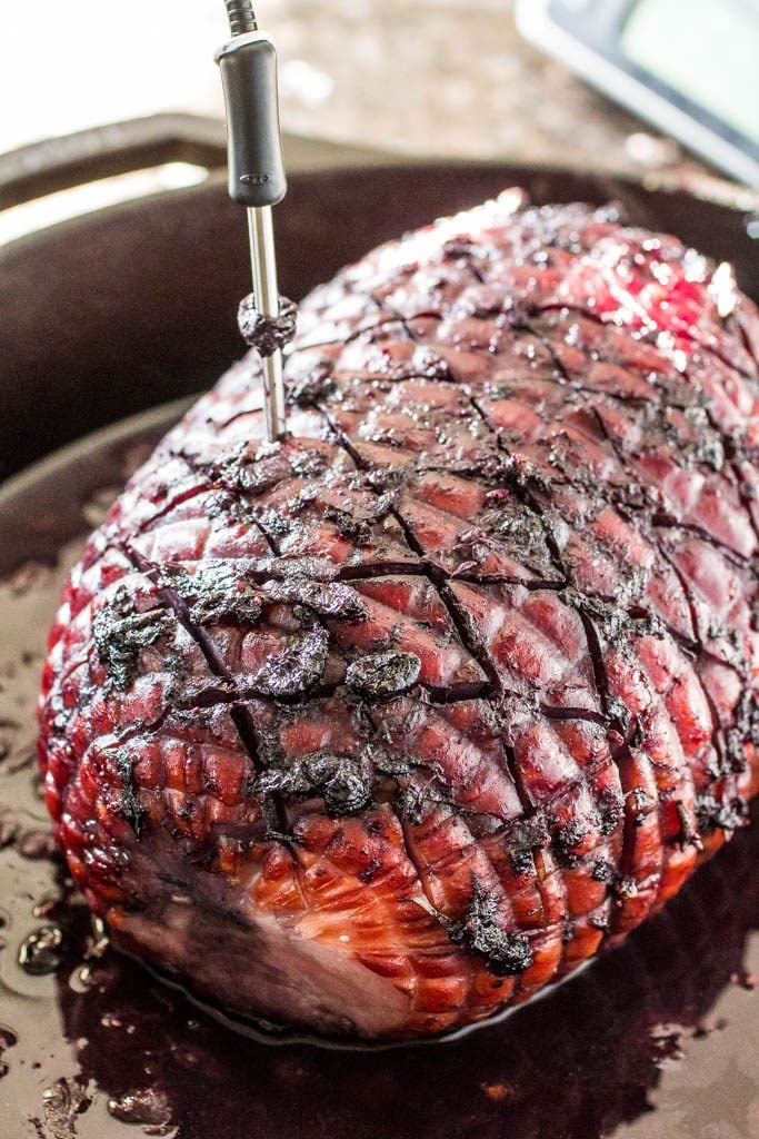 Blueberry Glazed Ham | www.oliviascuisine.com | Blueberries make the most perfect glaze for you Thanksgiving (or Christmas) Ham! (Sponsored by the U.S. Blueberry Council) 