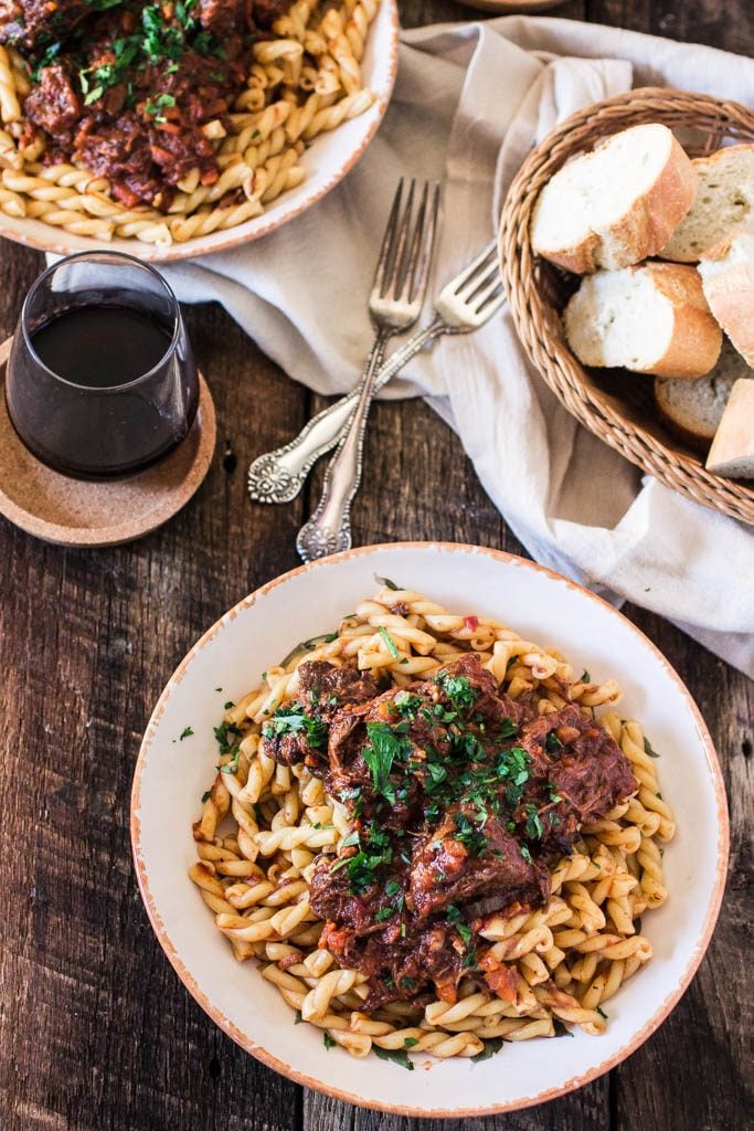 Braised Beef Ragu with Gemelli | www.oliviascuisine.com | A classic Italian dish that is perfect for the cold weather. Comforting, hearty, delicious and easy to make!