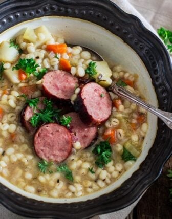 German Sausage and Barley Soup (Graupensuppe)