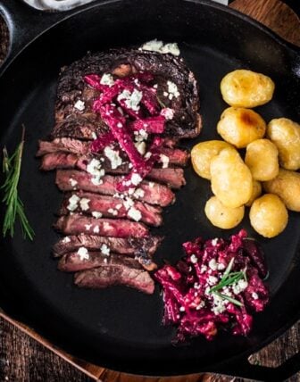 Grilled Steak with Beets and Blue Cheese
