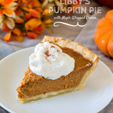 Libby's Pumpkin Pie with Maple Whipped Cream | www.oliviascuisine.com | This traditional recipe for Pumpkin Pie gets a sidekick: Maple whipped cream! Thanksgiving won't be the same without this amazing dessert. @verybestbaking