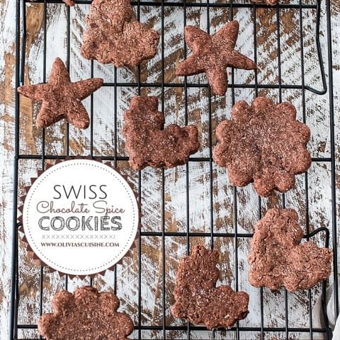 Swiss Chocolate Spice Cookies (Basler Brunsli) | www.oliviascuisine.com | These chocolate spice cookies make the best edible Christmas gift! Perfect with a cup of @Starbucks Holiday Blend! :) #MakeItMerrier #holidays #ad