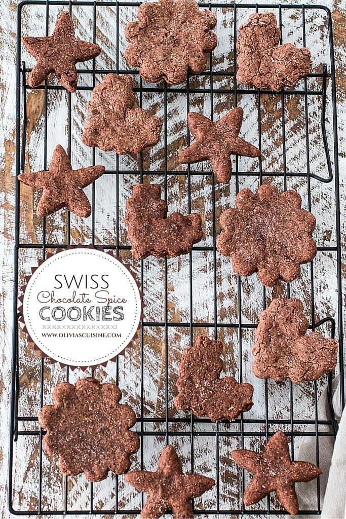 Swiss Chocolate Spice Cookies (Basler Brunsli) | www.oliviascuisine.com | These chocolate spice cookies make the best edible Christmas gift! Perfect with a cup of @Starbucks Holiday Blend! :) #MakeItMerrier #holidays #ad