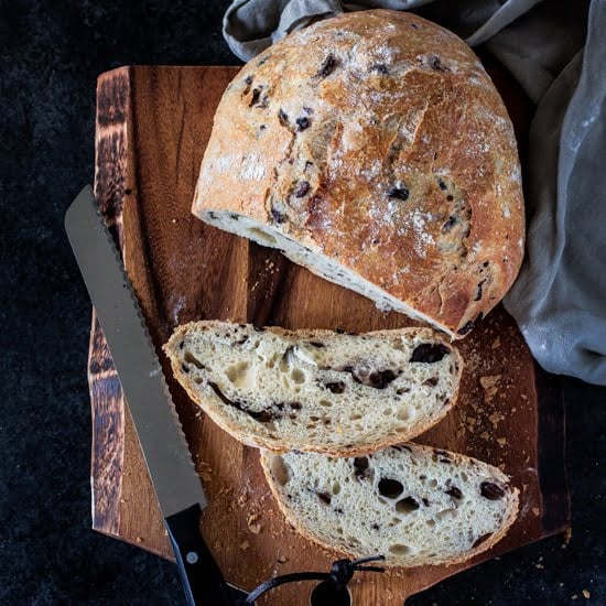 Mediterranean Black Olive Bread - Olivia's Cuisine