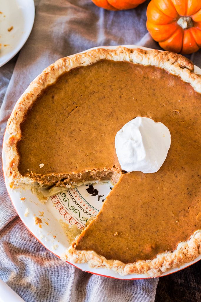 Libby's Pumpkin Pie with Maple Whipped Cream | www.oliviascuisine.com | This traditional recipe for Pumpkin Pie gets a sidekick: Maple whipped cream! Thanksgiving won't be the same without this amazing dessert. @verybestbaking